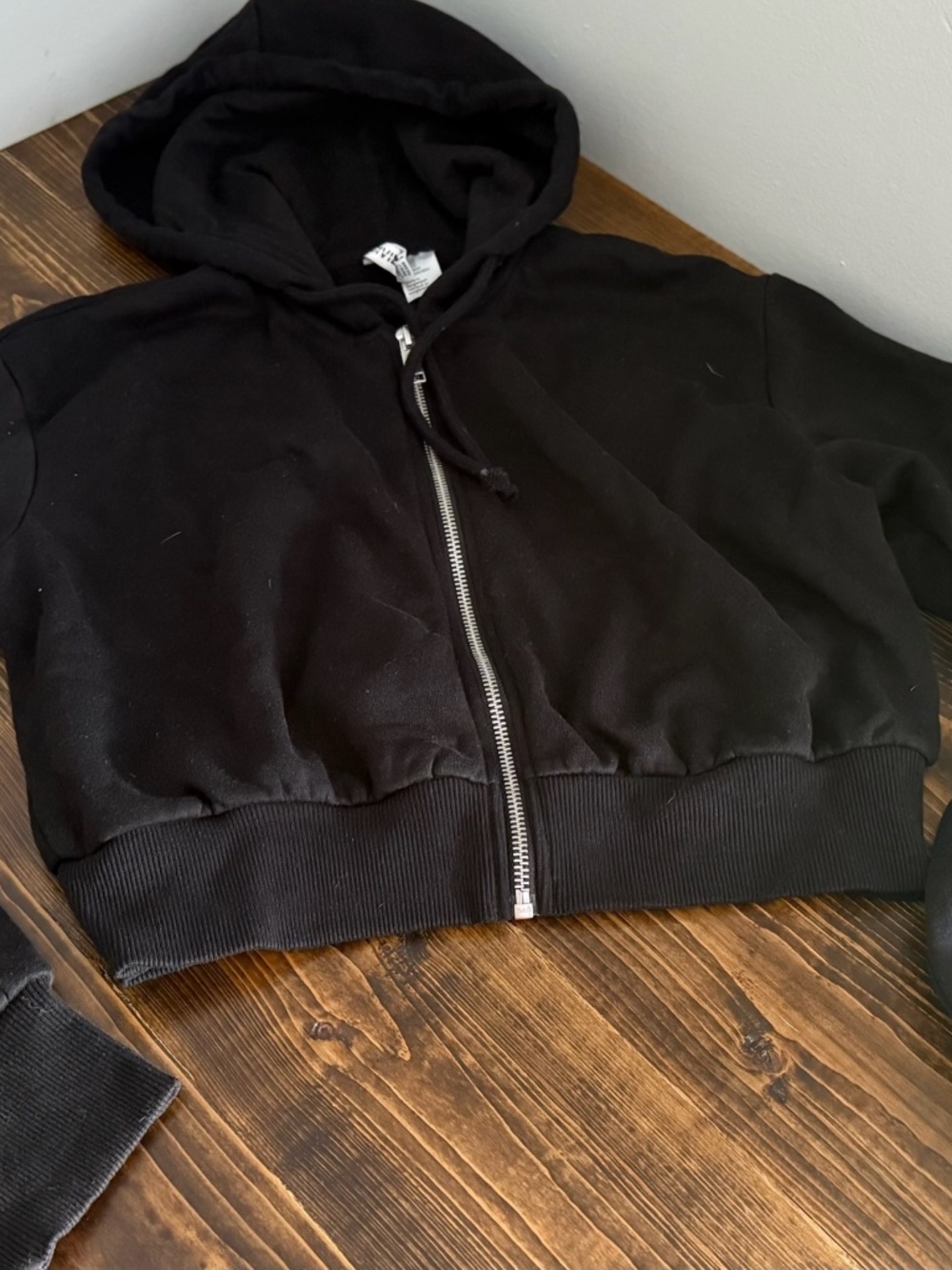 Cropped zip hoodie